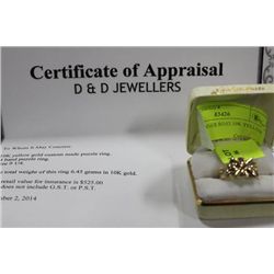 LADIES DINNER RING 10K YELLOW GOLD