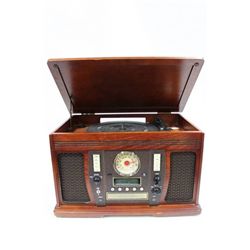 VINTAGE REPLICA RADIO TURN TABLE, CD PLAYER