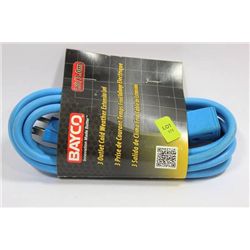 BAYCO 3 OUTLET COLD WEATHER EXTENSION CORD