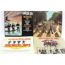 BOX OF 4 BEATLES LP RECORDS
