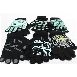 PK OF 6 GLOW IN THE DARK SAFETY GLOVES