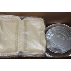 BOX OF TAKE OUR BOXES AND ALUMINUM PIE PANS