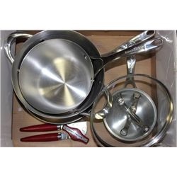 6 PIECE KITCHEN AID POTS AND PANS