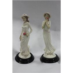 2 LADY FIGURINES