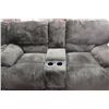 Image 3 : BROWN FABRIC RECLINING SOFA W RECLINING CONSOLE