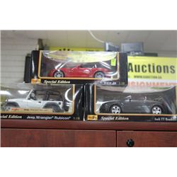 SPECIAL EDITION DIE CAST CARS SCALE 1:18 (X3)