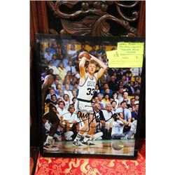 LARRY BIRD SIGNED 8 X 10 W / COA BOSTON CELTICS