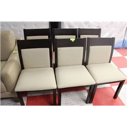 WOODEN FABRIC CHAIRS X6
