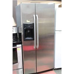 GE STAINLESS STEEL SIDE BY SIDE FRIDGE