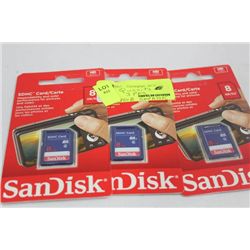 PK OF 3 8GB SD CARDS