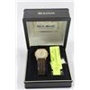 Image 1 : MENS GOLD TONE BULOVA WATCH IN CASE