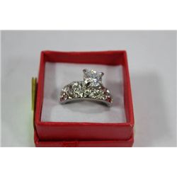 WHITE GOLD PLATED W/ CUBIC WEDDING SETS