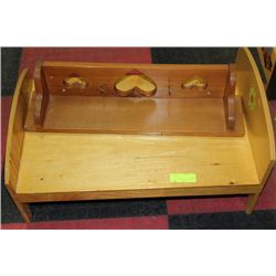 WOOD DOLL'S BED & WOOD HAT SHELF