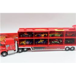 TRUCK AND TRAILER W / CARS FROM MOVIE "CARS"