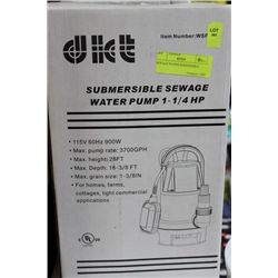 SUBMERSIBLE SEWAGE WATER PUMP 1-1/4 HP