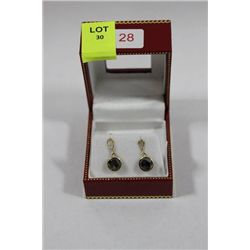 PAIR OF 10KT GOLD ONYX EARRINGS