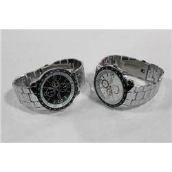 PAIR OF MENS STAINLESS STEEL WATCHES