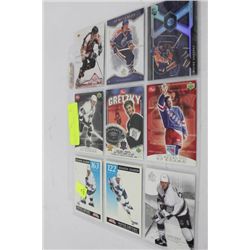 SHEET OF 9 COLLECTIBLE GRETZKY CARDS