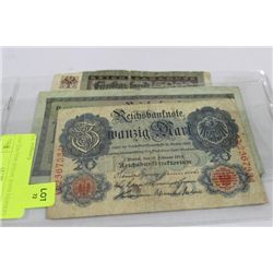 GERMAN BANK NOTES 1914,1922,1922