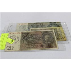 GERMAN NAZI TOTENKOPT BANK NOTE X3