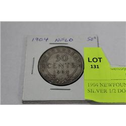 1904 NEWFOUNDLAND EDWARD VII SILVER 1/2 DOLLAR