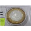Image 1 : SCARCE .999 SILVER FLAMINGO HOTEL $10 GAMING TOKEN
