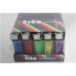 CASE OF 50 TOTO SEE THRU LIGHTERS
