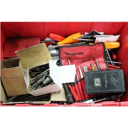 TOTE OF ASST. HAND TOOLS MOSTLY SNAP-ON