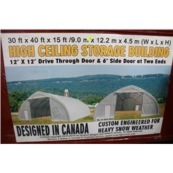 30' X 40' X15' HIGH CEILING STORAGE BUILDING
