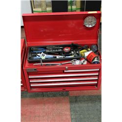 MASTER MECHANIC RED TOOL BOX W LARGE ASSORTMENT