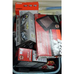 BIN OF K&N AIR FILTERS AND MAXIS TUBES ON CHOICE