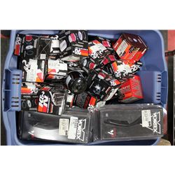 BIN OF K&N OIL FILTERS /CLUTCH LEVERS ETC