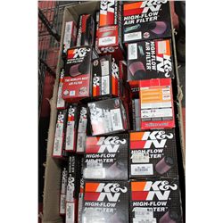 BOX OF  K&N AIR FILTERS EACH RETAILS FROM $60-100