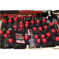 BOX OF MOTUL 20W50 SYNTHETIC MOTOR OIL AND