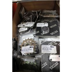 BOX OF VORTEX FRONT SPROCKETS ETC