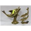 Image 1 : PAIR OF BRASS DOLPHIN ORNAMENTS