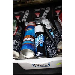 TUB OF ASST. CHAIN LUBES/PLASTIC CLEANER ETC