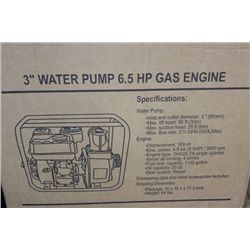 NEW 6.5HP GAS WATER PUMP W 3" OUTLET