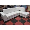 Image 2 : NEW WHITE LEATHERETTE L SHAPE SECTIONAL