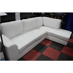 NEW WHITE LEATHERETTE L SHAPE SECTIONAL
