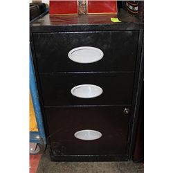 BLACK 3 DRAWER FILING CABINET