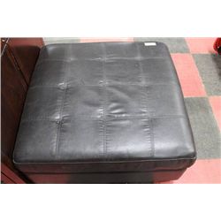 BLACK LEATHERETTE OTTOMAN