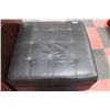 Image 1 : BLACK LEATHERETTE OTTOMAN