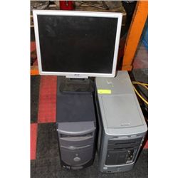 2 COMPUTER TOWERS W MONITOR