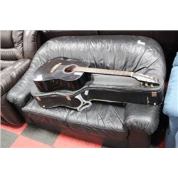 BLACK LEATHER LOVE SEAT