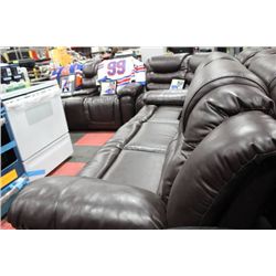 NEW CHOCOLATE BROWN LEATHER RECLINING SECTIONAL