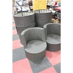 SET OF 6 RATTAN STYLE NESTING CHAIRS