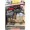 Image 1 : PALLET W SHOP SUPPLIES/DRILL PRESS/3 TOOL STANDS