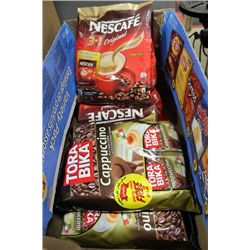 BOX W 5 BAGS OF TORABIKA AND NESCAFE COFFEE