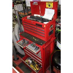 MASTERCRAFT TOOL BOX W CHEST AND LARGE ASST. OF